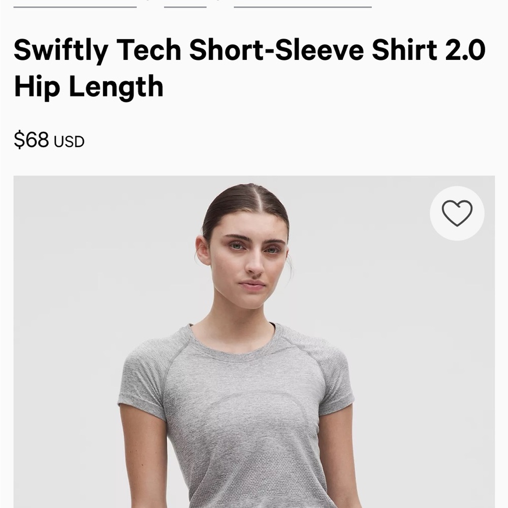 lululemon athletica Gray Short Sleeve Tee full length